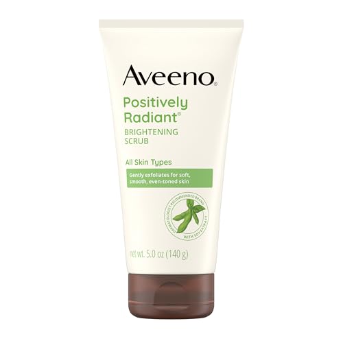 Aveeno Aveeno Positively Radiant Skin Brightening Exfoliating Daily Facial Scrub, Gentle with Moisture-Rich Soy Extract, Helps Improve Skin Tone & Texture, Oil- & Soap-Free, Hypoallergenic, 5 oz Exfoliator