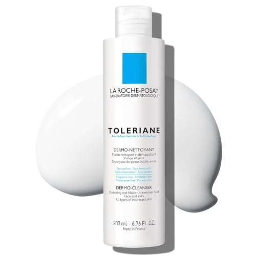 La Roche-Posay La Roche-Posay Toleriane Dermo Facial Cleanser for Face & Eyes, Gentle Face Wash and Makeup Remover, Milky Texture, Fragrance Free, Preservative Free Water Cleanser