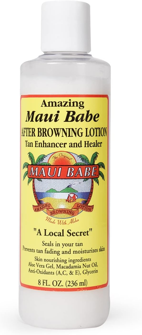 Maui Babe Maui Babe After Browning Lotion, Tan Enhancer & Healer - After Sun Tan Extender Body Lotion To Prevent Tan Fading- Natural Moisturizing & Healing After Sun Care Cream- Made In USA, 8 Ounces Moisturiser