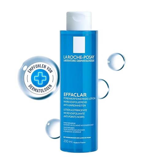 La Roche-Posay Effaclar Astringent Face Toner for Oily Skin, with Exfoliating LHAs to Minimize Appearance of Pores and Smooth Skin Texture Exfoliator