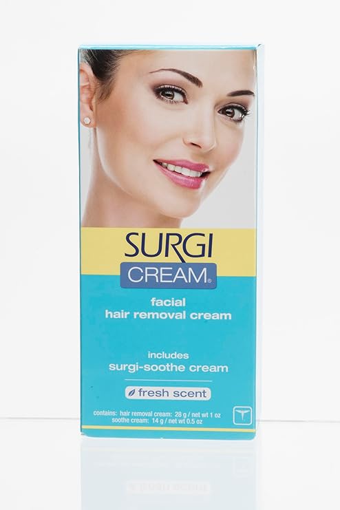 Surgiwax Surgiwax Facial Hair Removal Cream for Women - Hair Remover Cream, At-Home Depilatory for Sensitive Skin, Fresh Scent, 1 Oz Moisturiser