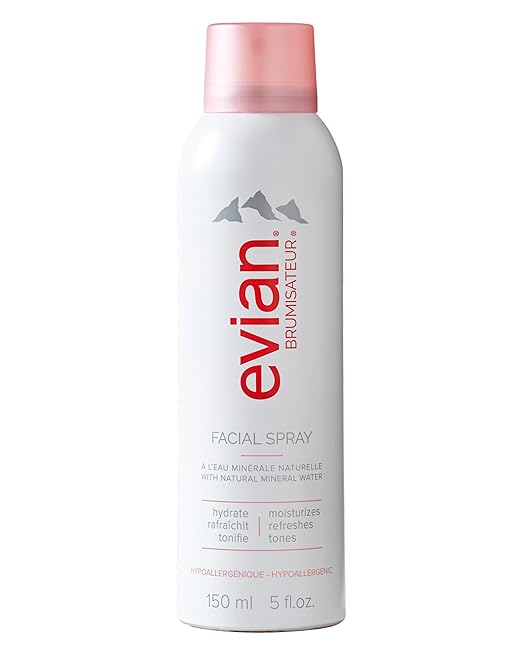 Evian Facial Spray - Hydrating Mineral Water Mist for Face & Skin - Refreshes Makeup, Sets, & Tones - Daily Skincare Essential for Hydration and Moisturizing Moisturiser