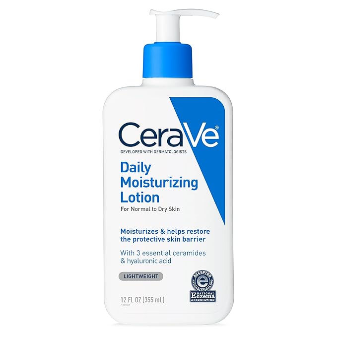 CeraVe CeraVe Daily Moisturizing Lotion for Dry Skin, Body Lotion & Face Moisturizer with Hyaluronic Acid and Ceramides, Daily Moisturizer, Fragrance Free, Oil-Free, 12 Ounce Korean face wash