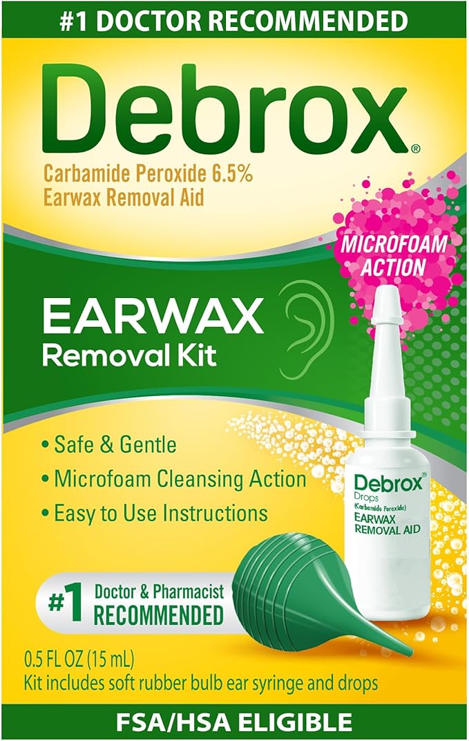 Debrox Debrox Ear Wax Removal Kit, Bulb Syringe & 0.5 Fl Oz Ear Wax Removal Drops with Carbamide Peroxide skincare