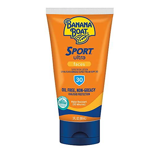 Banana Boat Banana Boat Sport Ultra SPF 30 Face Sunscreen Lotion, 3oz | Travel Size Sunscreen for Face, Sunblock Lotion, Banana Boat SPF 30, Oxybenzone-Free, 3oz Sunscreen
