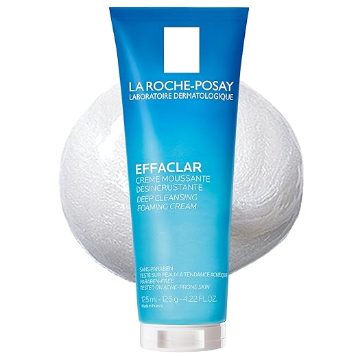 La Roche-Posay Effaclar Deep Cleansing Foaming Facial Cleanser, Cream Cleanser & Daily Face Wash for Oily Skin & Acne Prone Skin to Minimize Look of Pores Korean face wash