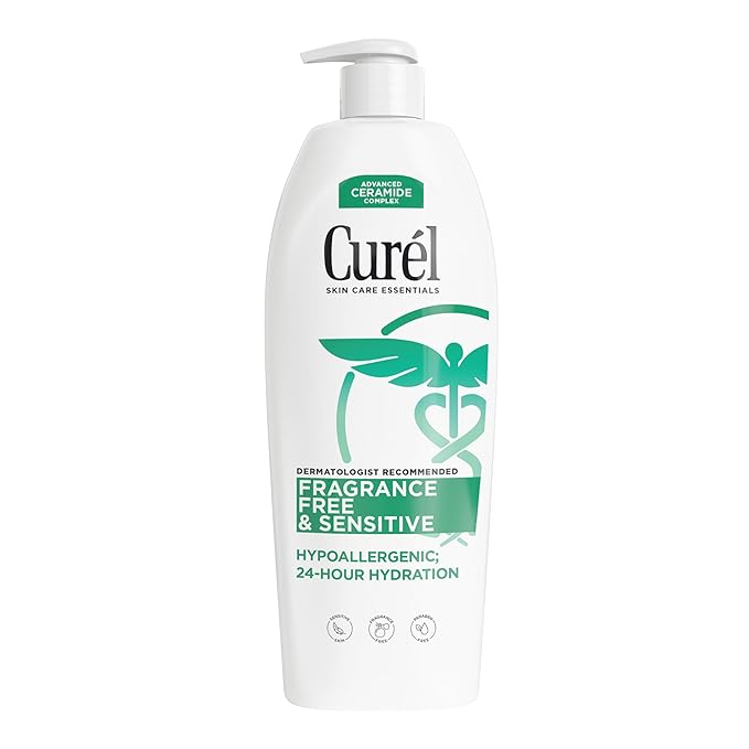 Curel Curel Fragrance Free Comforting Body Lotion, Unscented Dry Skin Moisturizer for Sensitive Skin, with Advanced Ceramide Complex, Repairs Moisture Barrier, 20 oz Moisturiser
