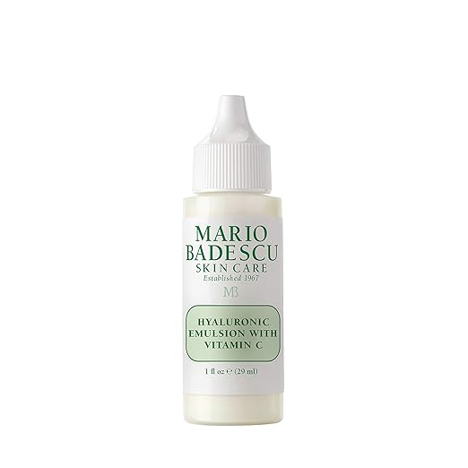 Mario Badescu Hyaluronic Emulsion with Vitamin C Face Serum - Skin Brightening Serum with Hydrating, Light, Silky Formula - Restores Radiance for Fresh and Youthful Skin, 1 Fl Oz Serum
