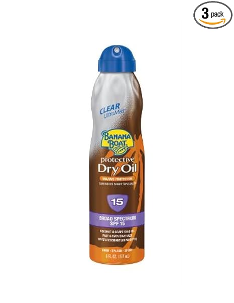 Banana Boat Banana Boat Protective Dry Tanning Oil Ultra Mist SPF 15, 6-Ounce Bottles (Pack of 3) Sunscreen