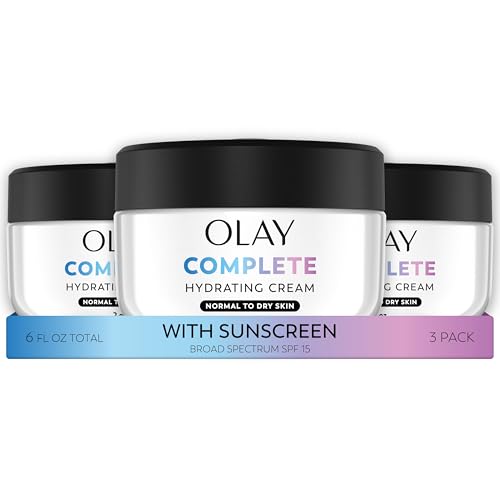 Olay Olay Face Moisturizer Complete All Day UV Moisture Cream with Sunscreen SPF 15, Normal Skin, 2 Fl Oz (Pack of 3) Sunscreen