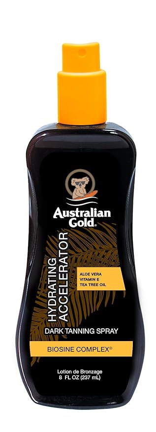 Australian Gold Australian Gold Dark Tanning Accelerator Spray Gel, 8 Ounce | Moisturize & Hydrate Skin | New Packaging Same Great Formula (a70003) Moisturiser