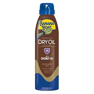 Banana Boat Banana Boat Protective Tanning Dry Oil Clear Spray Sunscreen SPF 15, 6oz, Tanning Sunscreen Spray, Banana Boat Dry Oil SPF 15, SPF Tanning Oil, Dry Tanning Oil Spray, Oxybenzone Free Sunscreen, 6oz Sunscreen