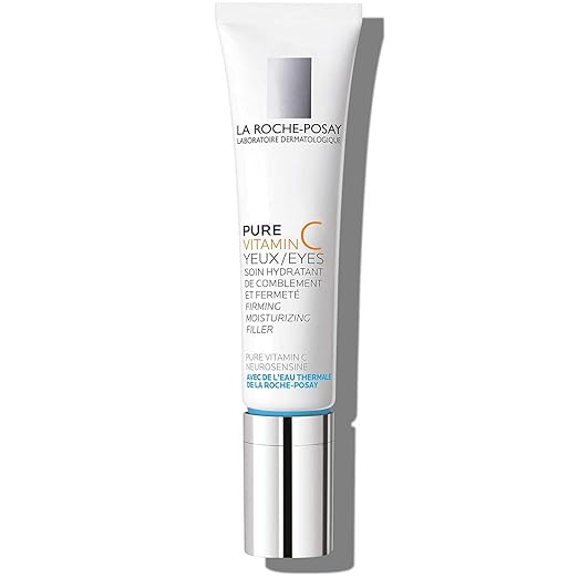 La Roche-Posay Redermic C Pure Vitamin C Eye Cream with Hyaluronic Acid to Reduce Wrinkles for Anti-Aging Effect, 0.5 Fl Oz (Pack of 1) Eye Cream