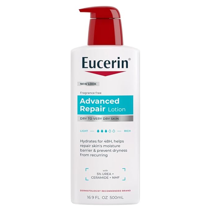 Eucerin Eucerin Advanced Repair Body Lotion for Very Dry Skin, Unscented Lotion Formulated with Ceramides, 16.9 Fl Oz Bottle Moisturiser