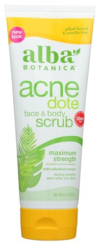 Alba Botanica Alba Botanica Acnedote Maximum Strength Face & Body Scrub for Acne Treatment, Blackhead Scrub, 8 Oz skincare