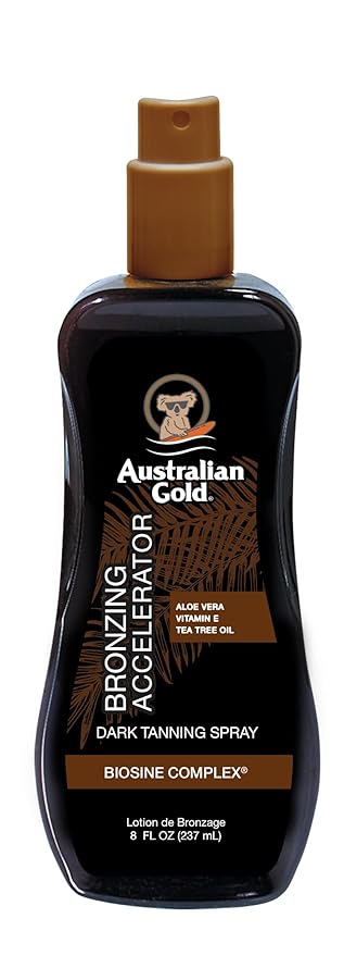 Australian Gold Australian Gold Dark Tanning Accelerator Spray Gel With Bronzer | 8 Fl Oz, Multicolor, AGCB175(Packaging May Vary) skincare