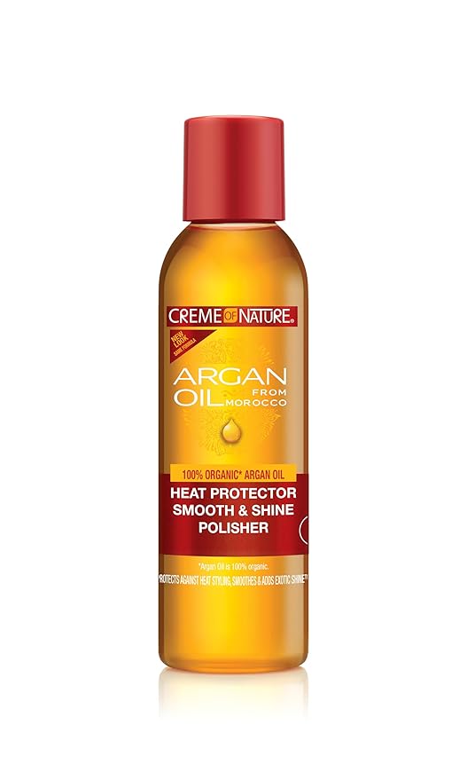 Creme of Nature Creme of Nature Heat Protector Smooth & Shine Polisher, Seals Shine, Smooths Hair, Protects Up to 450°F, Infused with Argan Oil, 4 fl oz skincare
