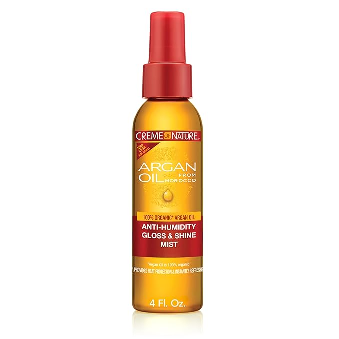Creme of Nature Creme of Nature Anti-Humidity Gloss & Shine Mist, Lightweight Frizz Control and Heat Protection, Infused with 100% Organic Argan Oil from Morocco, 4 oz skincare