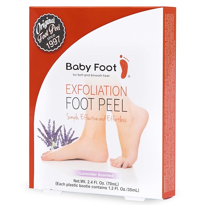 Baby Foot Baby Foot Original Exfoliation Foot Peel - For Rough Cracked, Dry Feet, Dead Skin Removal - Foot Peeling Mask for Baby Soft Feet - Spa Experience at Home & Gift Ideas - Lavender Scented Korean face wash