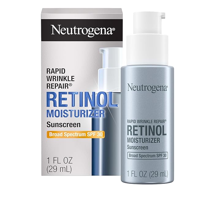 Neutrogena Neutrogena Rapid Wrinkle Repair Retinol Face Moisturizer with SPF 30 Sunscreen, Daily Anti-Aging Face Cream with Retinol & Hyaluronic Acid to Fight Fine Lines, Wrinkles, & Dark Spots, 1 fl. oz Sunscreen