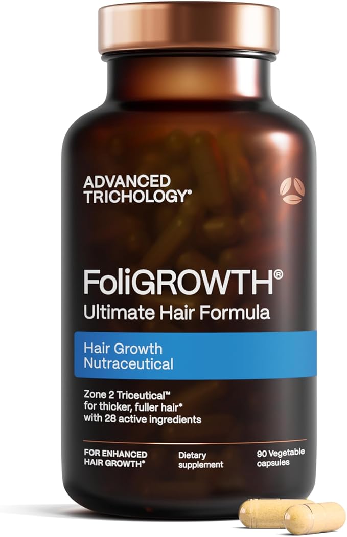 Advanced Trichology FoliGROWTH® Hair Growth Supplement for Women & Men | For Thicker, Fuller Hair | American Hair Loss Association Approved | Supports Thinning Hair Exfoliator