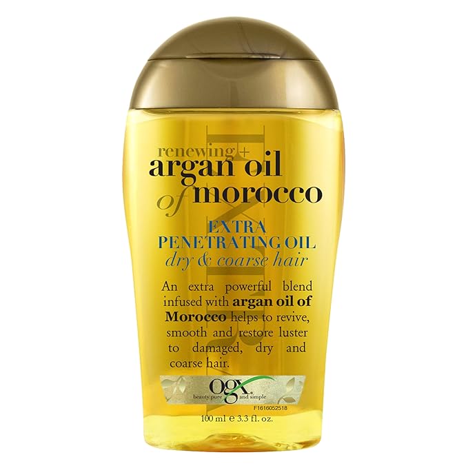OGX OGX Renewing + Argan Oil of Morocco Hair Oil, Extra Strength Penetrating Serum Treatment for Dry, Damaged, Frizzy, Curly & Coarse Hair, Cold-Pressed Argan Oil, Shine, 3.3 Fl Oz Korean face wash