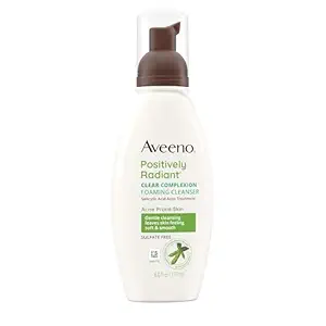 Aveeno Aveeno Clear Complexion Foaming Oil-Free Facial Cleanser with Soy Extract & 0.5% Salicylic Acid, Acne Treatment Face Wash for Acne-Prone Skin, Sulfate-Free & Hypoallergenic, 6 fl. oz Korean face wash
