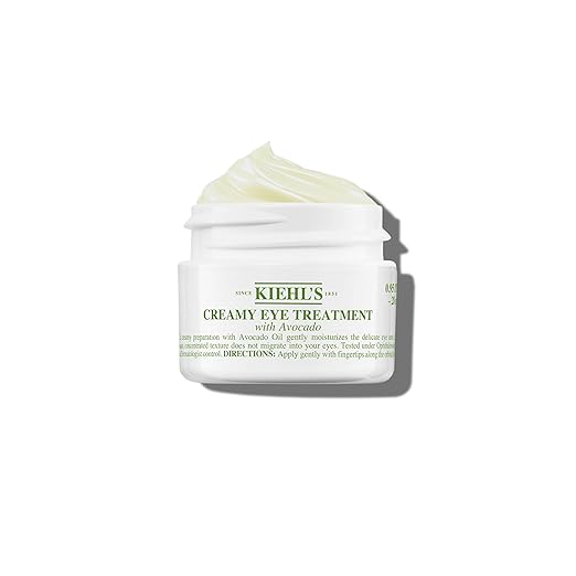 Kiehl's Avocado Eye Treatment, Under Eye Cream for Puffiness and Dark Circles, with Caffeine to Correct Bags, 99% Naturally Derived Non-Toxic Formula Eye Cream