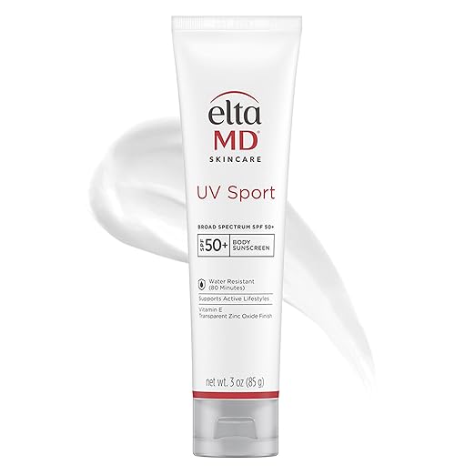 EltaMD UV Sport Sunscreen Lotion SPF 50 - Face and Body Sunscreen SPF 50, Water & Sweat Resistant, Zinc Oxide Formula for Active Lifestyles Sunscreen