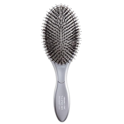 Olivia Garden Ceramic + Ion Supreme Styler Cushion Paddle Brush - Boar & Ionic for Shine, Frizz Control & Smoother Hair Makeup/Base