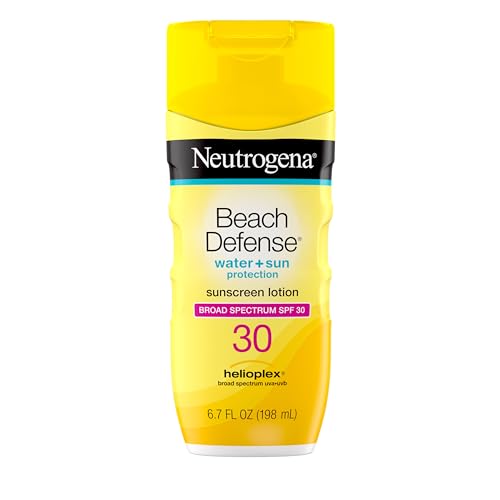Neutrogena Neutrogena Sunscreen Lotion Beach Defense SPF 30, Face and Body Sunscreen, Hawaii Reef Act 104 Compliant, Octinoxate & Oxybenzone Free, Oil Free, Fast Absorbing Sun Care, 6.7 fl. oz Sunscreen