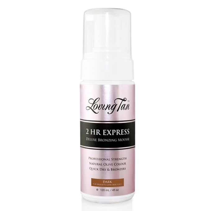Loving Tan Loving Tan 2 HR Express Self Tanning Mousse, Dark - Streak Free, Natural, Professional Quality - 5+ Sunless Self Tanner Applications per Bottle, Cruelty Free, Naturally Derived DHA - 4 FL Oz skincare