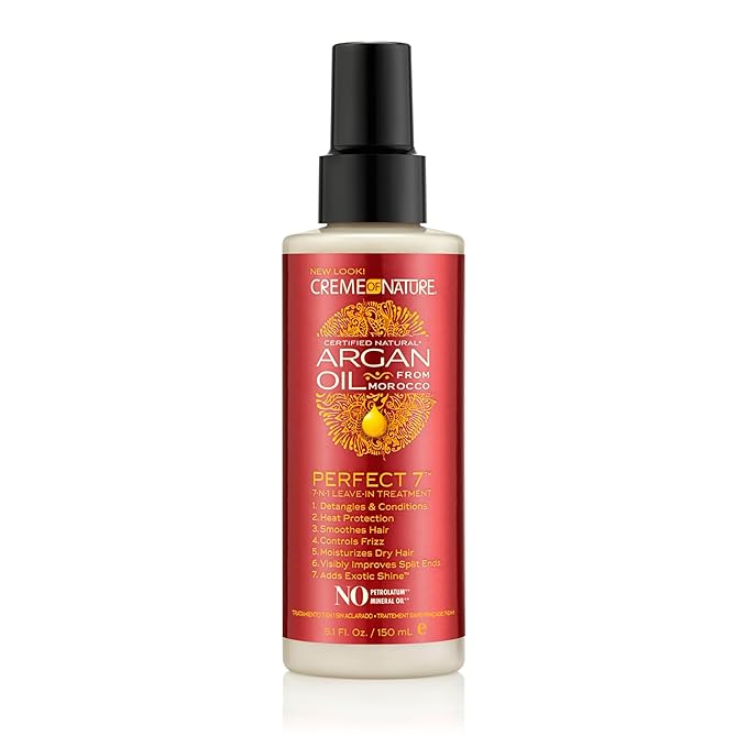 Creme of Nature Creme of Nature Perfect 7™ Leave-In Treatment, 7-in-1 Spray For Frizz-Control, Protects From Heat and Detangles, Infused with Argan Oil, 5.1 fl oz skincare