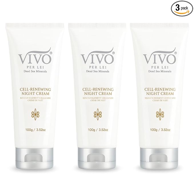 Vivo Per Lei Vivo Per Lei Dead Sea Night Cream - Anti Aging Night Cream for Face - 3.52 Fl.Oz - Pack of 3 Moisturiser