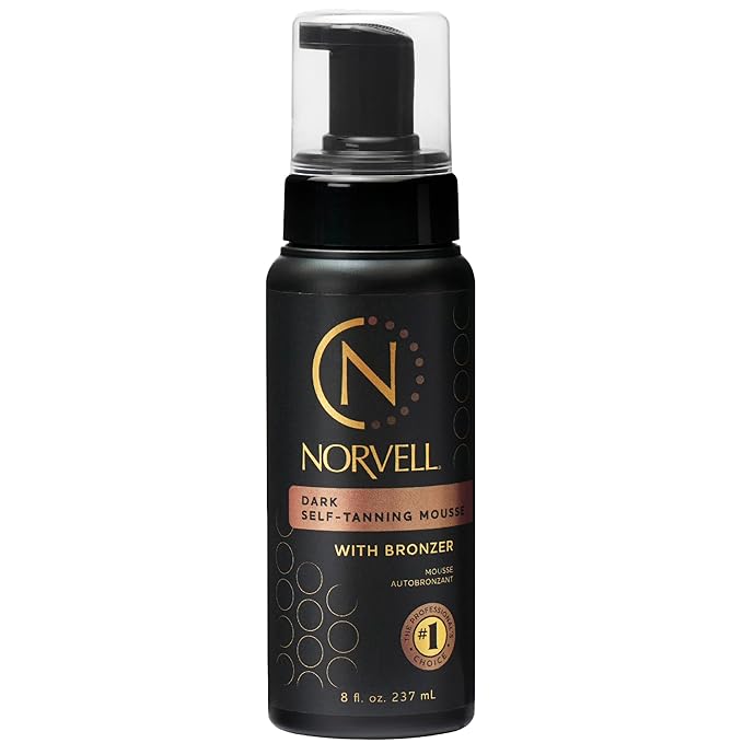 Norvell Norvell Sunless Dark Self Tanner Mousse with Bronzer 8 fl oz – Instant Natural Looking Fake Tan for a Bronzing Glow, Streak Free, Fast Drying, Long Lasting Sunless Tanning Color skincare