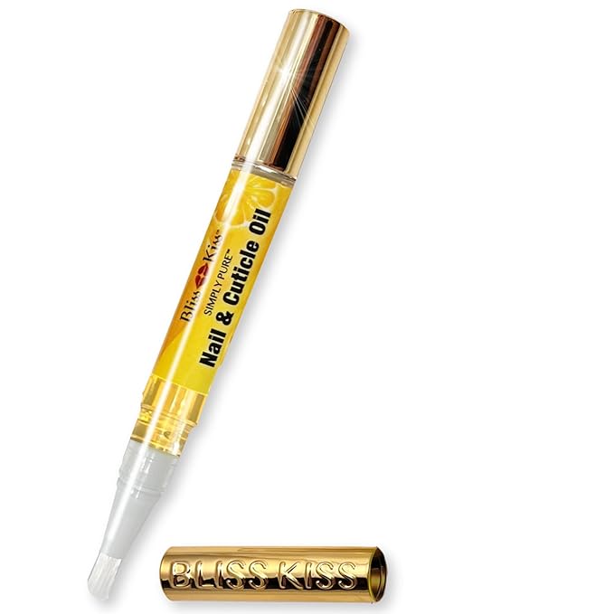 Bliss Kiss Bliss Kiss | 1 Crisp Fragrance | Nail Oil Cuticle Pen w/Vitamin E & Jojoba⏤Nail Strengthener Nail Growth Serum for Brittle Peeling Breaking Thin Nails Serum