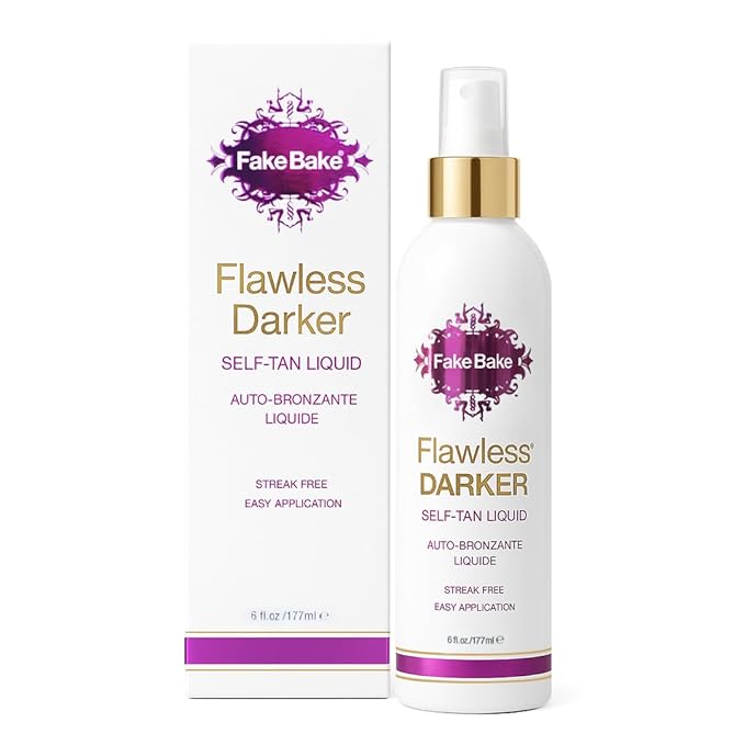 Fake Bake Fake Bake Flawless Darker Self-Tanning Liquid Streak-Free, Long-Lasting Natural Glow For All Skin Tones - Sunless Tanner Includes Professional Mitt For Easy Application, Black Coconut Scent - 6 oz skincare