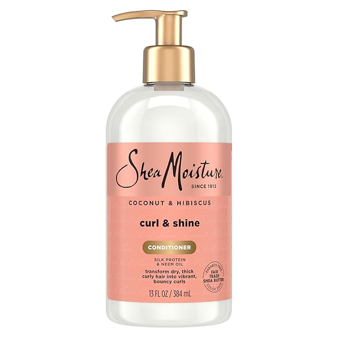Shea Moisture SheaMoisture Curl & Shine Conditioner Coconut & Hibiscus, for Thick, Curly Hair to Moisturize & Soften, 13 oz Moisturiser
