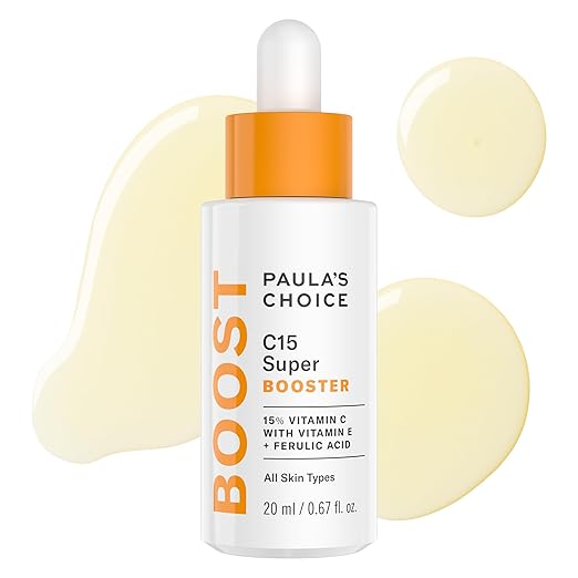 Paula's Choice BOOST C15 Super Booster, 15% Vitamin C Serum for Face, Face Serum with Vitamin E & Ferulic Acid for Discoloration & Glow, Fragrance-Free Serum