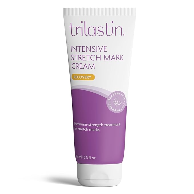 TriLASTIN TriLASTIN Stretch Mark Cream – Collagen & Elastin Support Body Cream with Niacinamide, Vitamin C & Vitamin E – Hydrating Stretch Mark Lotion for Belly, Hips & Thighs – Unscented - 5.5 oz Moisturiser
