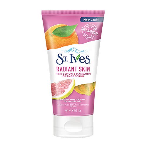 St. Ives St. Ives Radiant Skin Face Scrub For Dull Skin Pink Lemon and Mandarin Orange Dermatologist-Tested Face Wash Scrub With 100 percent Natural Exfoliants 6 oz Exfoliator
