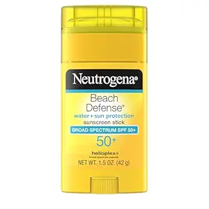 Neutrogena Neutrogena Beach Defense Sunscreen Stick SPF 50, Broad Spectrum Sun Protection for Face & Body, Water-Resistant, Non-Greasy Formula, Travel Size for Beach & Outdoor Use, 1.5 oz (42 g) Sunscreen