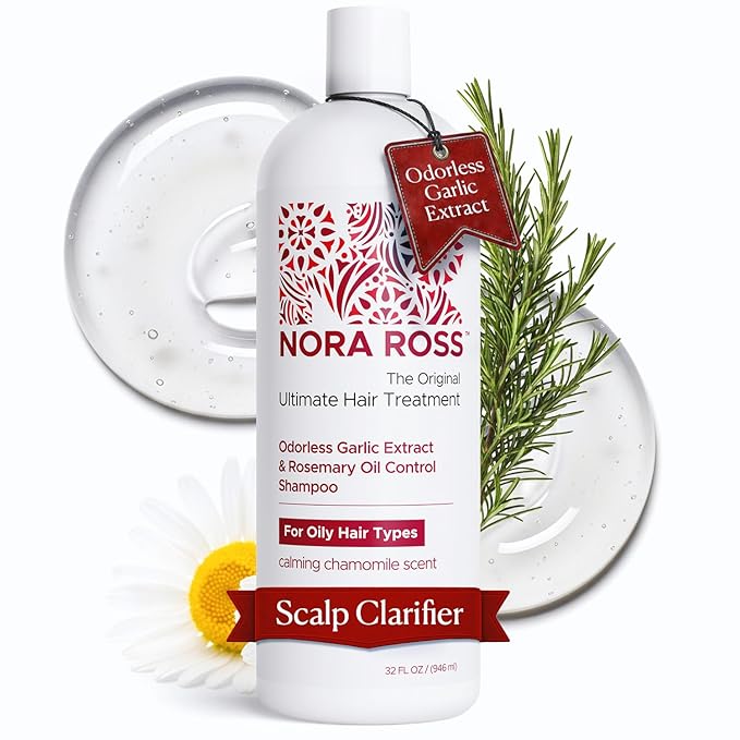 Nora Ross, Inc. Nora Ross Garlic Extract & Rosemary Strengthening Shampoo – Hair Growth Shampoo with Thickening Support – Clarifying Scalp Cleanse for Thinning & Fine Hair – Cleansing Formula for Men & Women – 32oz skincare