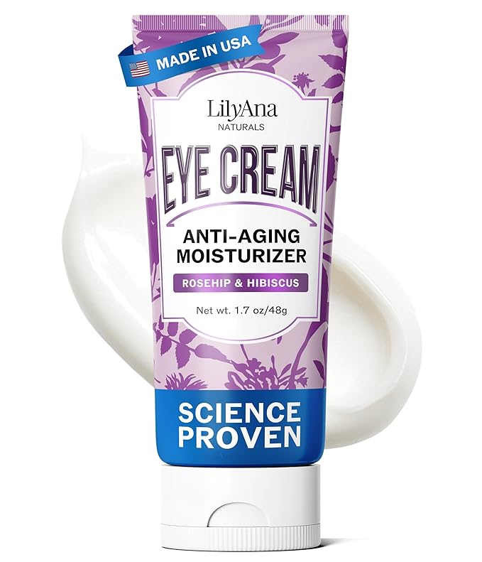LilyAna Naturals LilyAna Naturals Eye Cream for Dark Circles and Puffiness, Under Eye Cream for Wrinkles and Bags, Anti Aging - helps Improve Dryness; for Sensitive Skin - 1.7 oz - Made in USA Eye Cream