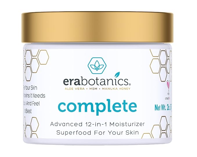 Era Organics Era Organics Face Moisturizer Cream - Advanced 12-In-1 Rejuvenating Formula With Superfood Complex Manuka Honey, Hyaluronic Acid, Hemp Oil - Anti Aging Wrinkle Defense For Women or Men - 2oz Moisturiser