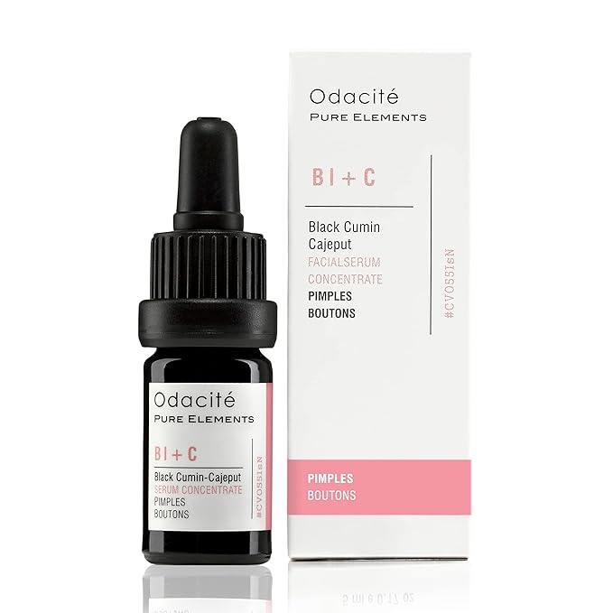 ODACITE Odacité Bl+C Serum Concentrate for Face, Luxury Black Cumin + Cajeput Pore-Clearing Facial Oil for Pimples & Blemishes, Vegan Vitamin E Spot Treatment for Oily, Acne-Prone Skin, 0.17 fl oz Serum