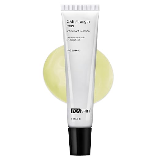 PCA SKIN Strength Max Vitamin E and Vitamin C Serum, Anti Wrinkle Face Serum for Brightening Skin, 1.0 fl oz Tube Serum