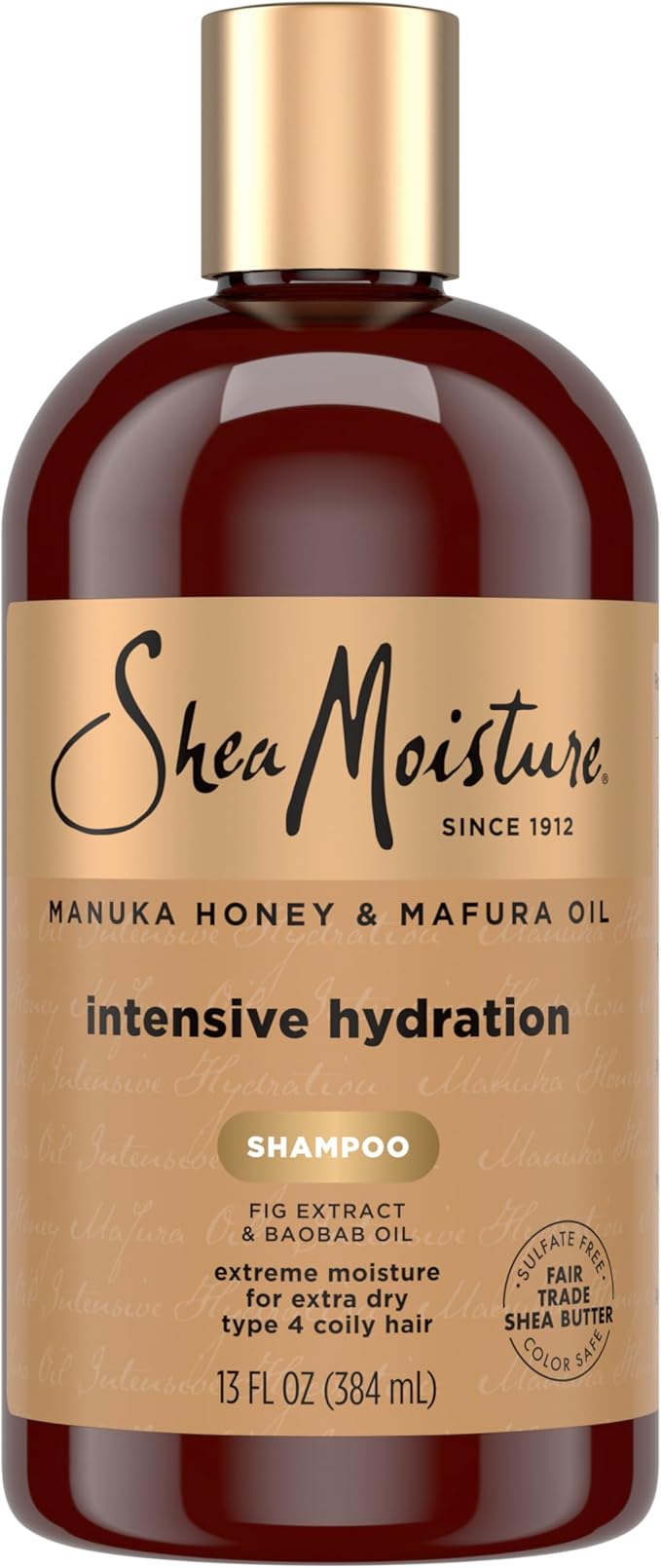 Shea Moisture Shea Moisture Intensive Hydration Shampoo Manuka Honey and Mafura Oil for Dry, Damaged Hair Sulfate-Free 13 oz Moisturiser