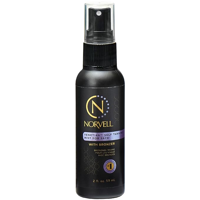 Norvell Norvell Venetian Sunless Self Tanner Mist for Face 2 fl oz – Non Comedogenic Facial Bronzing Self Tanning Spray for Natural Fake Tan Sun Kissed Glow, Streak Free, Long Lasting Color skincare