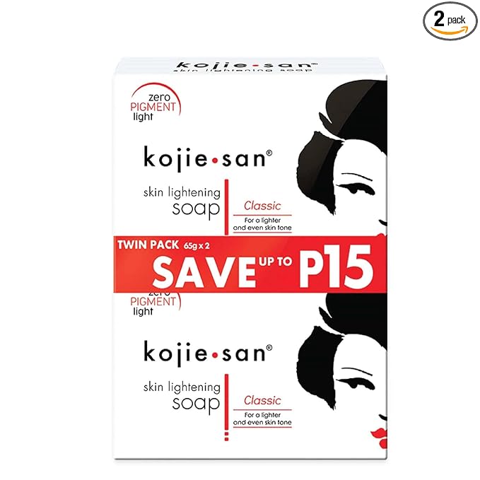 Kojie San Kojie San Skin and Body Brightening Soap - Original Kojic Acid, Dark Spot Remover Bar Soap with Glycerin & Tea Tree Oil - 65g x 2 Bars Korean face wash